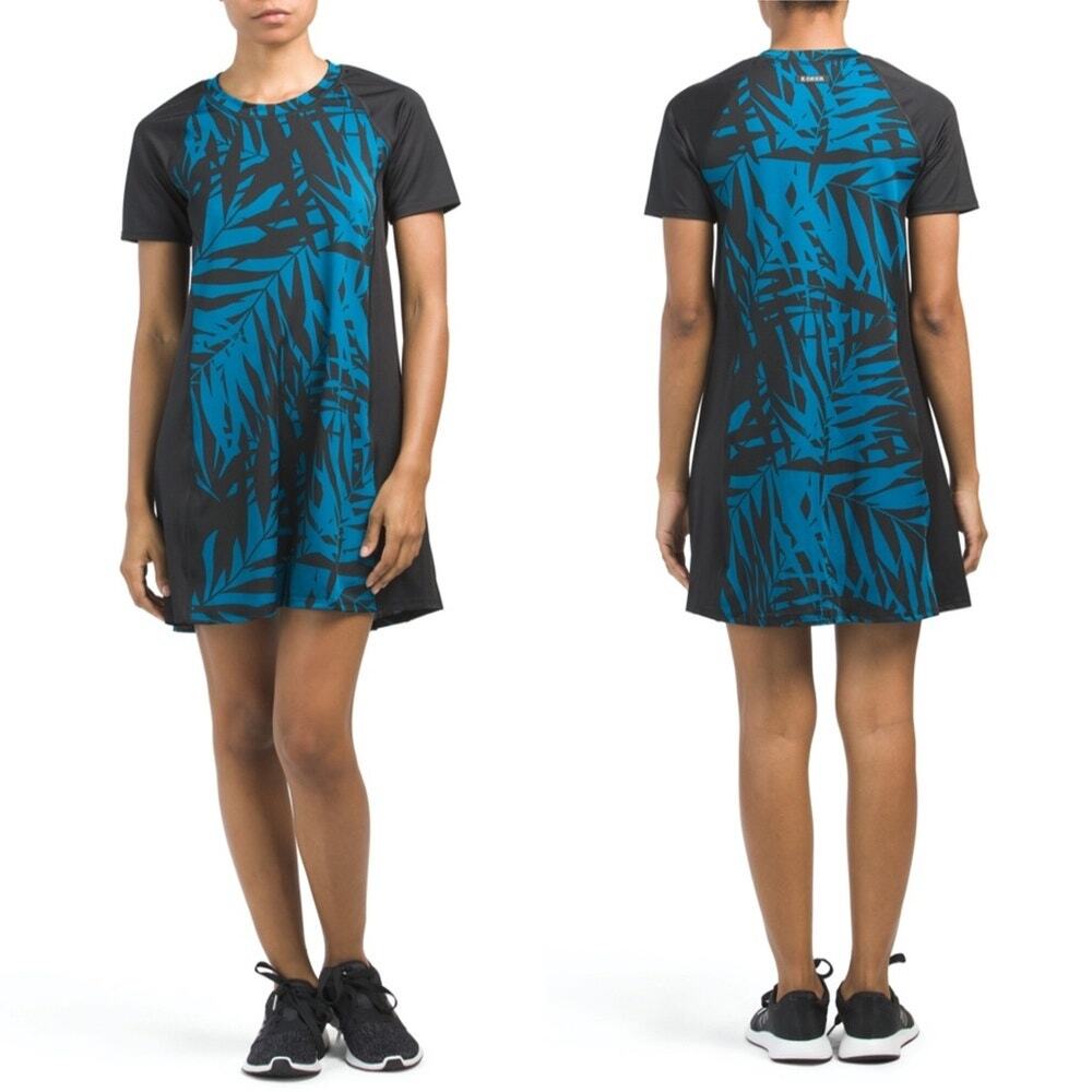 K-Deer Palm Shadow Cover-up Diver Dress In Laguna NWT XS
